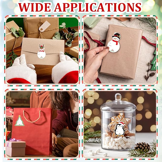 Christmas Gift Tags Stickers, Self-Adhesive Christmas Name Tags - Image 7