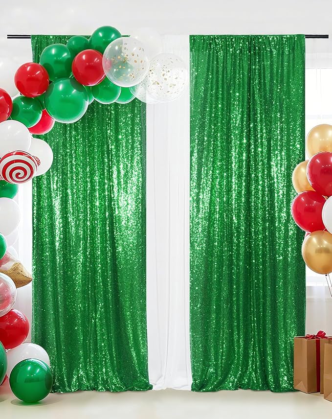 Eternal Beauty 2 PCS Sequin Backdrop Curtain, Sequin Wedding Backdrop - Image 2