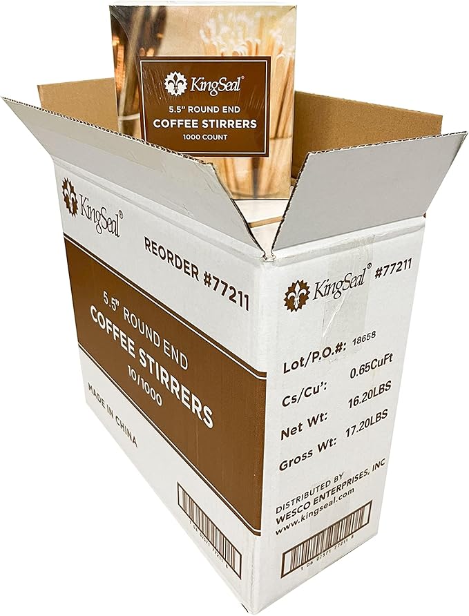 10, Stir Sticks, 5.5 Inches, Round End, Bulk Pack - Image 2