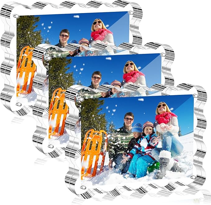 Aheroi 5x7 Acrylic Photo Frames, 3 Pack Clear Picture Sign Holder Freestanding by Aheroi