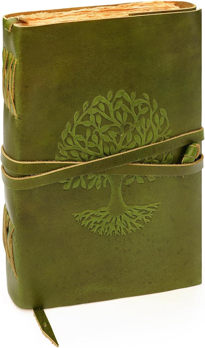 LUXEORIA Tree Of Life Leather Journal by Luxeoria
