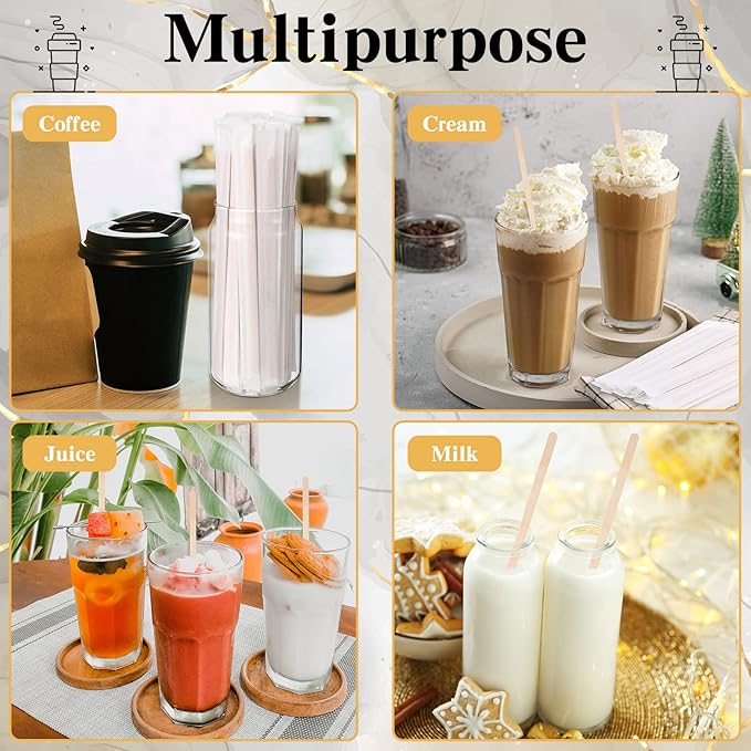 2000 Pcs Individually Wrapped Wooden Coffee Stirrers, Disposable Coffee Stir - Image 5