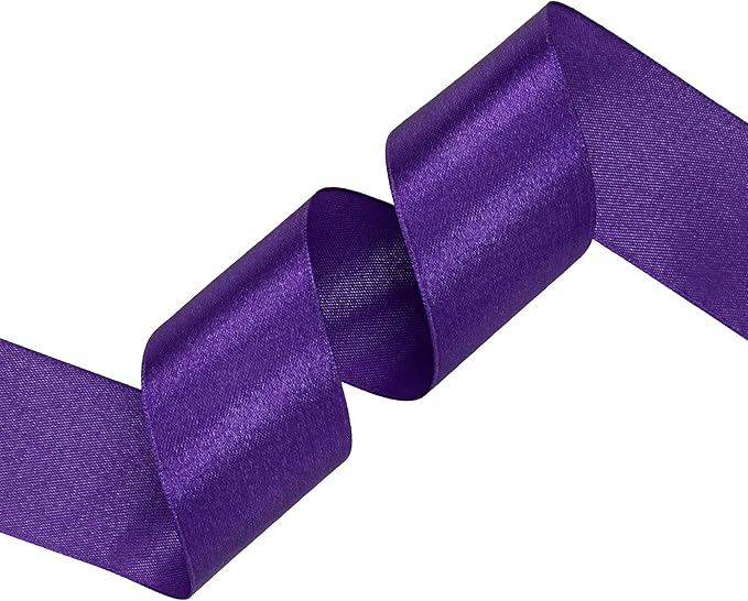 Purple Satin Ribbon 1-1/2 inch X Continuous 25 Yards, Single Face Polyester - Image 2