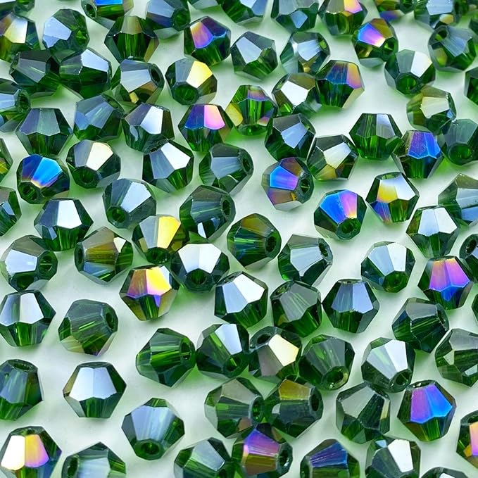 400pcs 4mm Bicone Crystal Glass Beads Loose Spacer Beads Faceted Craft Beads by LIMAOLLY