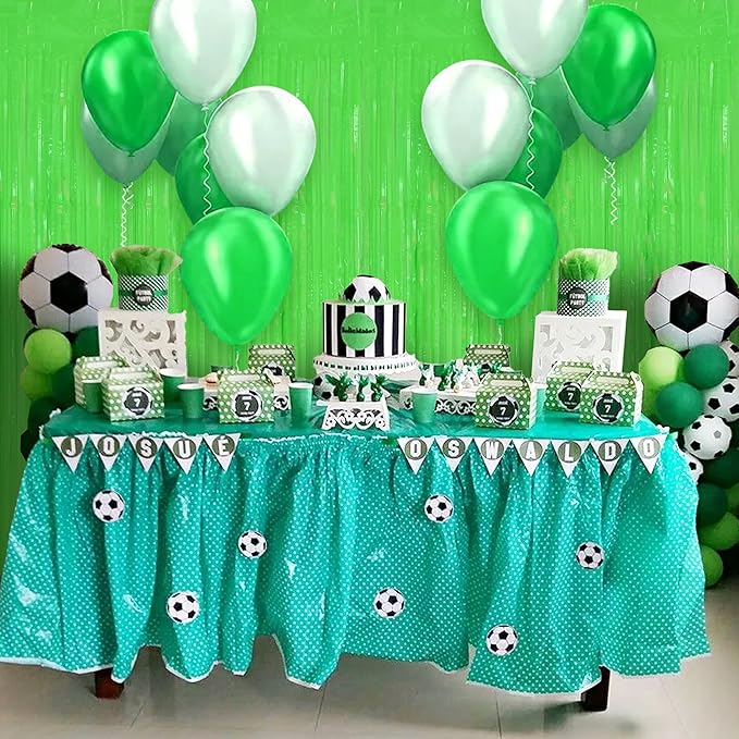 BEISHIDA 2Pcs Green Door Streamer Fluorescent Blue Backdrop Blue Foil Fringe - Image 5