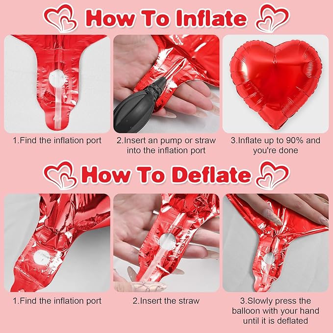 Red Blue Silver Heart Balloons - Image 7