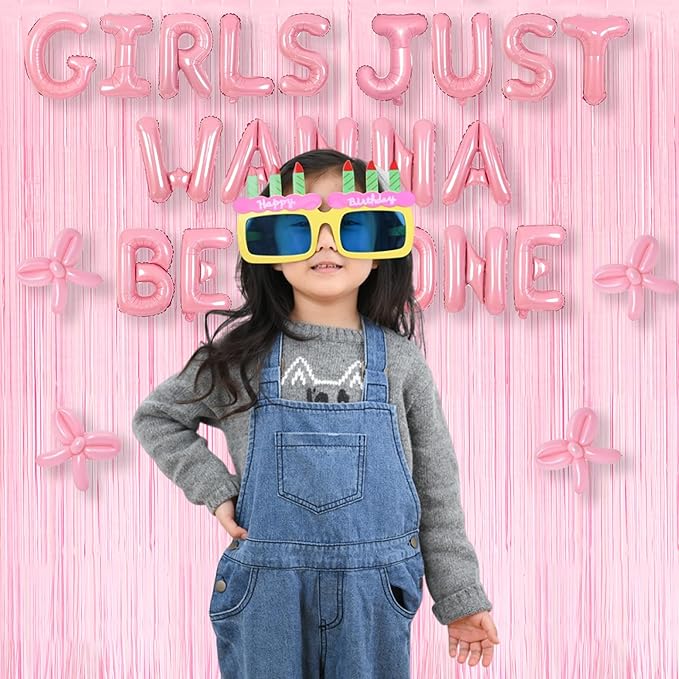 BRAVESHINE Pastel Pink Foil Fringe Curtains Tinsel Backdrop - Image 6