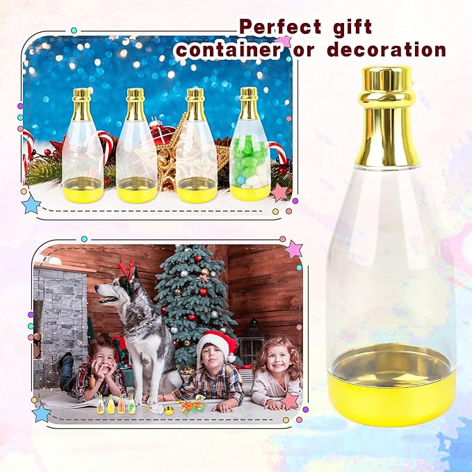 36 Pieces Champagne Bottles Candy Bottles Mini Golden Plastic Treat Containers - Image 6