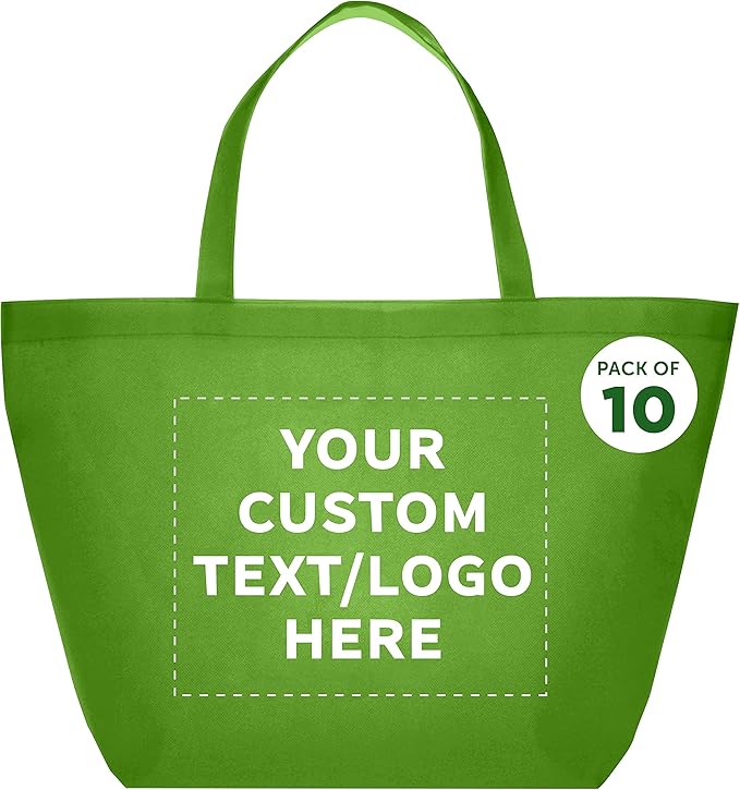 DISCOUNT PROMOS Custom Southern Style Grocery Tote Bags Set of 10 by DISCOUNTPROMOS