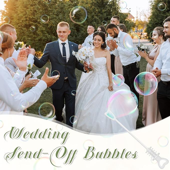 405 Pcs Wedding Bubbles Wands Set Include Heart Bubble Wands Bubbles Send Off - Image 4
