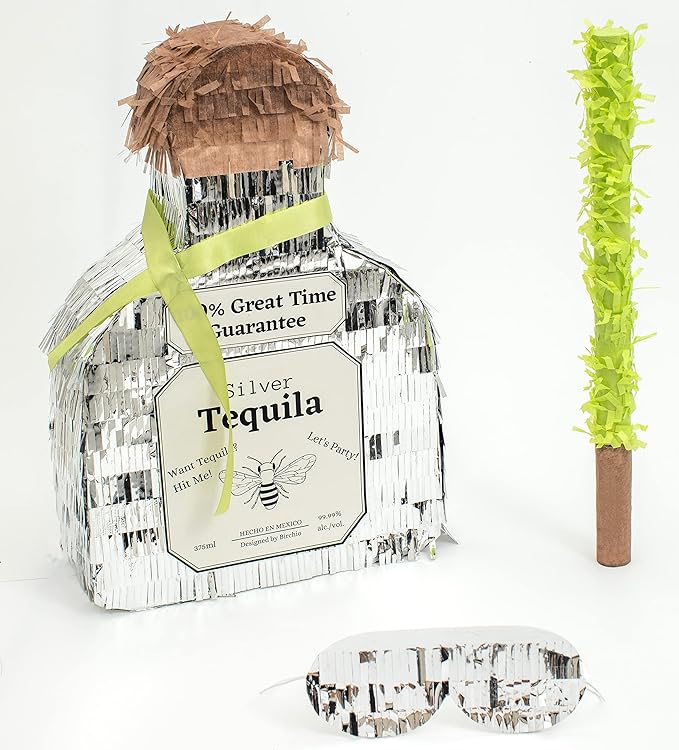 Tequila Bottle Pinata, 10.5 x 10.5 x 4 Inches, 5 Pound Capacity, Adult-Party by Birchio