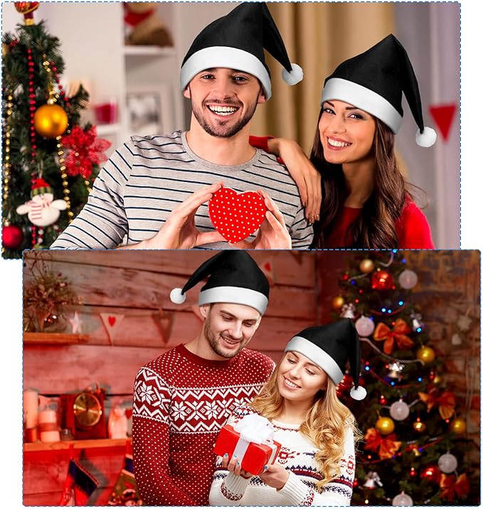 SATINIOR 12 Pieces Santa Hats Christmas Non Woven Fabric Hat - Image 4