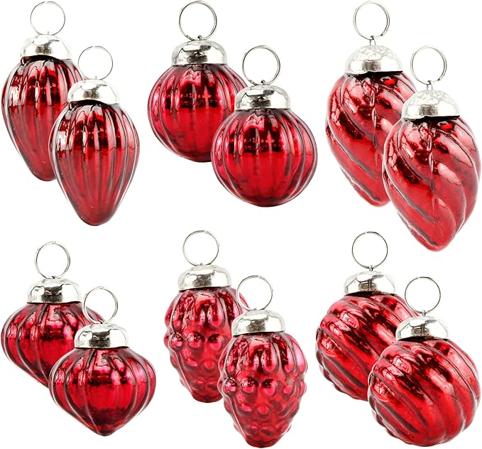 AuldHome Mercury Glass Finial Ornaments; Distressed Metal Antique Style by AuldHomeDesign