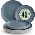 Trendables Scalloped Paper Plates 8.5 Inch & 10.5 Inch 40 Pcs Dinner Plate Set by Trendables