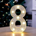 Marquee Light Up Letters, Glitter Silver LED Letter Lights Battery Powered by TEHIBIEN