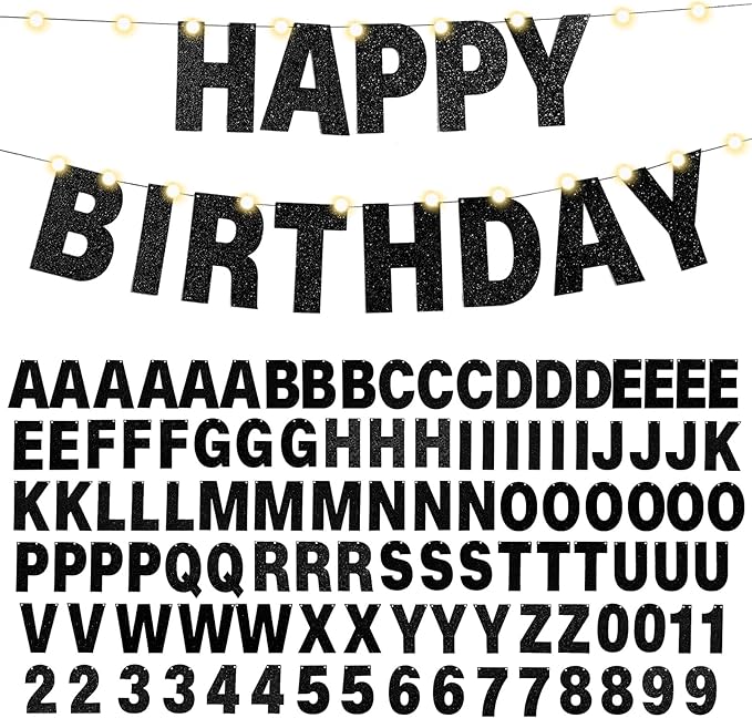 TaoBary 112 Pcs DIY Letter Custom Banner Glitter Customizable Banner Kit by TaoBary