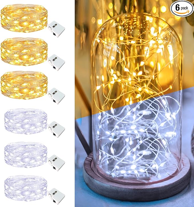 6 Pack Fairy Lights Battery Operated - 7ft 20 Led Twinkle Lights 3 Modes by Unknown