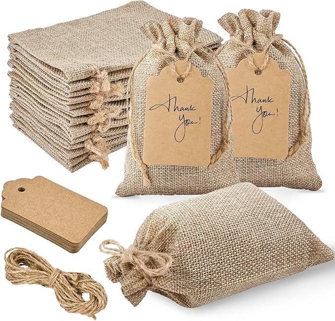 Jutieuo 25pcs Small Burlap Bags by Jutieuo