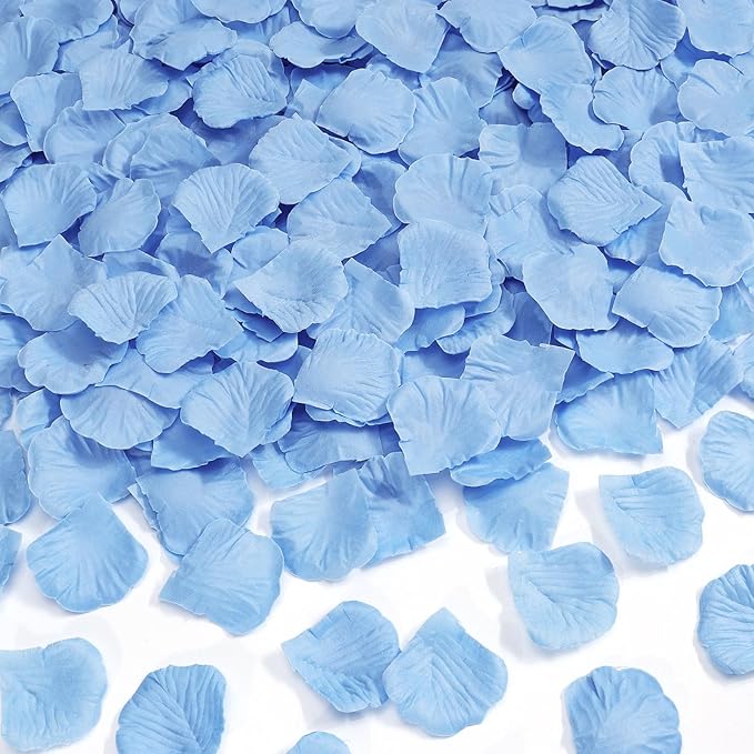 1000 Pcs Light Blue Rose Petals Artificial Silk Flower Petals Romantic by Unknown