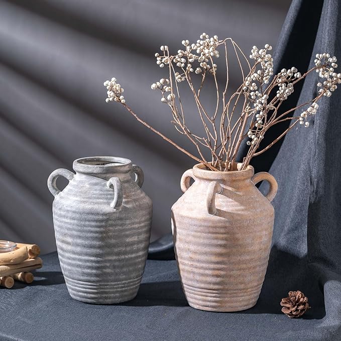 Grey Terracotta Ceramic Vase - Image 6