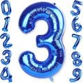 Navy Blue 40 Inch Numbers Balloons 3, Large Self Inflating Dark Royal Blue by KAINSY