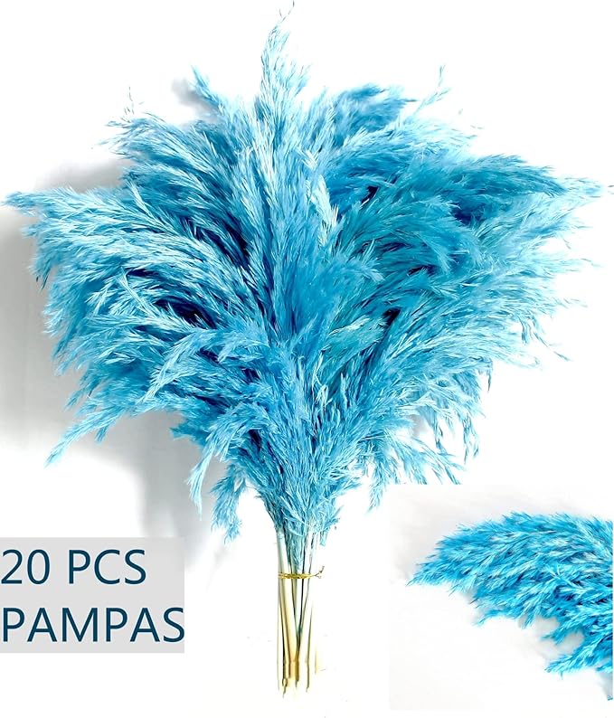 Blue Pampas Grass for Home Decor - Image 4