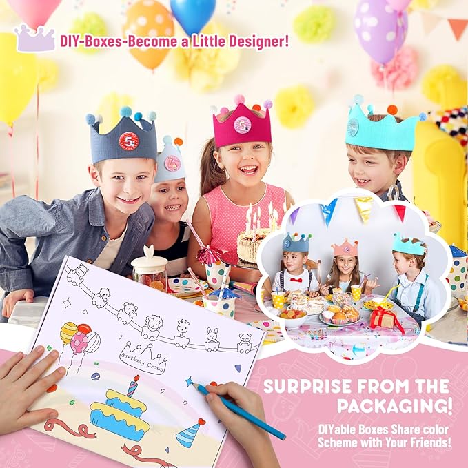 Reusable Birthday Crown with Numbers, Kids Birthday Hat Fabric Crown Pertain - Image 5