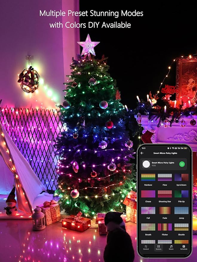 BrizLabs Smart Fairy Lights, 33ft 100 LED Color Changing Fairy Lights Work - Image 3