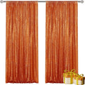 Orange Sequin Backdrop Curtain 2 Pieces 2FTx8FT Glitter Photography Backdrop by Unknown