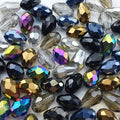 40pcs 10x15mm Teardrop Crystal Glass Beads Vertical Hole Faceted Loose Spacer by LIMAOLLY
