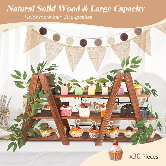Wooden 3-Tier Cupcake Stand - Image 3