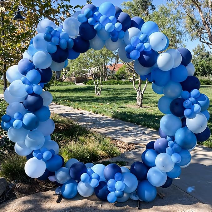Blue Balloon Set, 60 Packs 12 Inches Metallic Balloons Pearl Macaron Baby Blue - Image 5