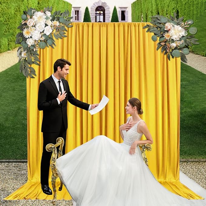 10ft x 10ft Yellow Backdrop Curtains - Image 5