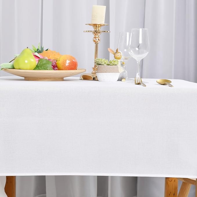 Hiasan 2 Pack Faux Linen Rectangle Tablecloth - Image 2