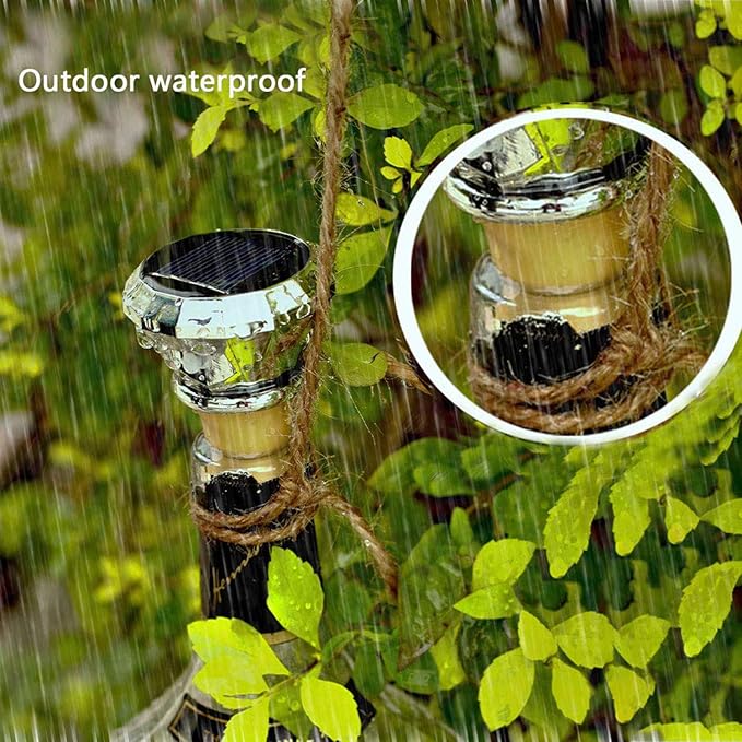 Upgraded Solar Diamond Shaped Wine Bottle Lights, 8 Pack 20 LED Fairy Lights - Image 4