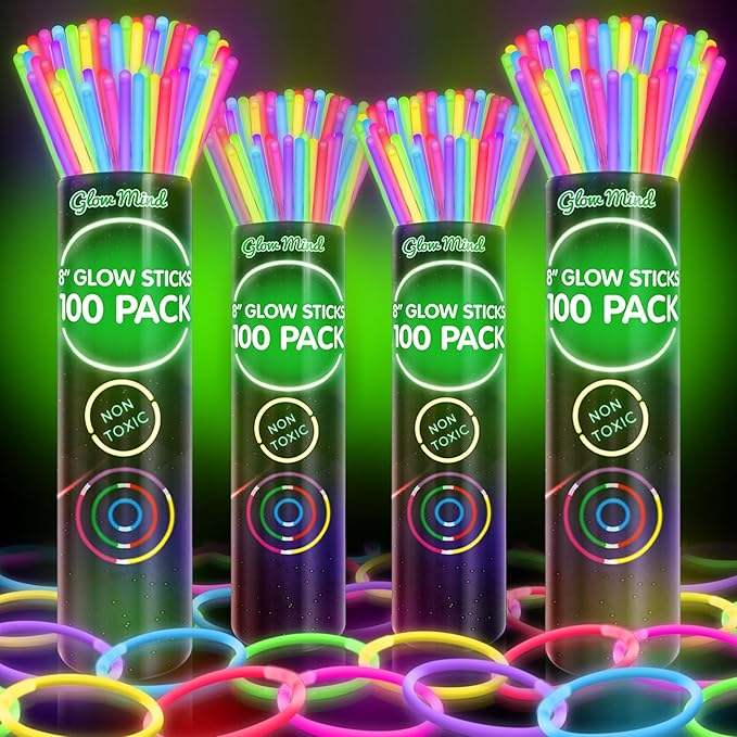 400 Ultra Bright Glow Sticks Bulk by GlowMind