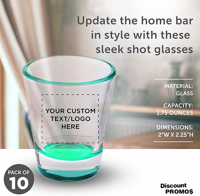 Custom Shot Glasses 1.75 oz. Set of 10, Personalized Bulk Pack - Image 4