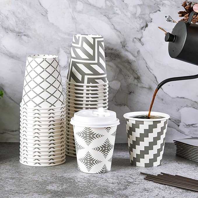 LITOPAK 100 Pack 10 oz Paper Coffee Cups - Image 3