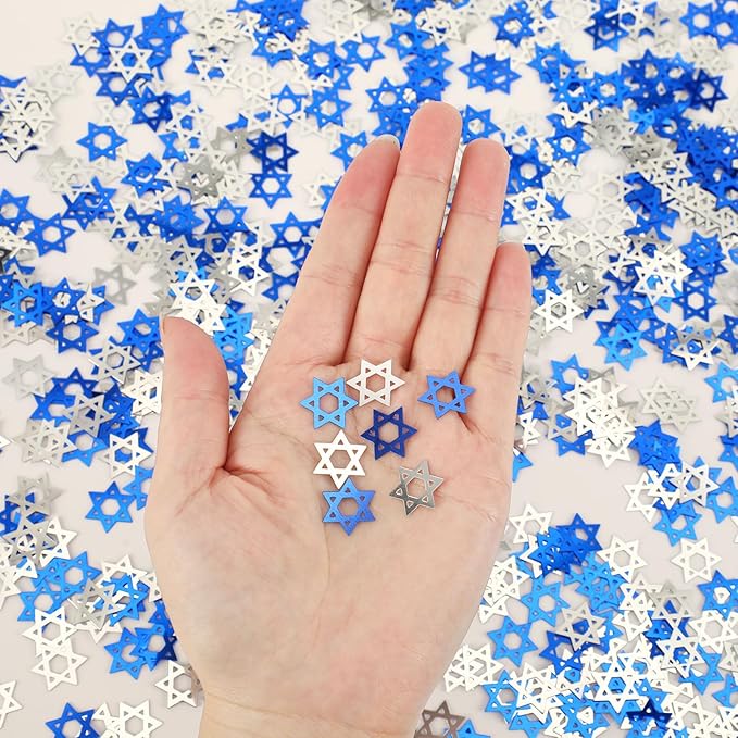 MARFOREVER Star of David Glitter Confetti, Hanukkah Confetti Table Decorations - Image 2
