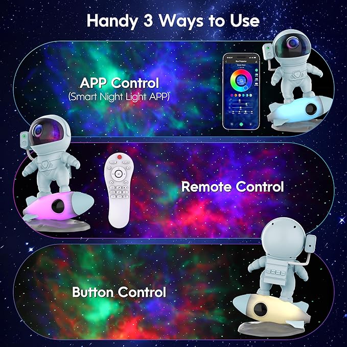 Astronaut Galaxy Projector, Star Projector Rocket Night Light - Image 4