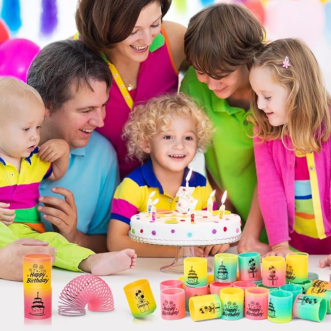 36 Pack Spring Rainbow Magic Fidget Stress Coil Mini Springs Bulk Toys Party - Image 7