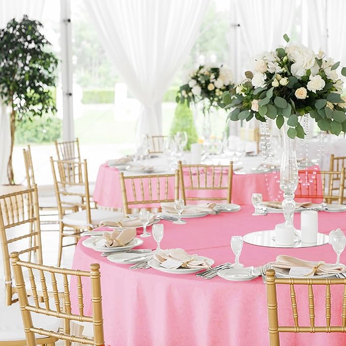 Fitable 6 Pack Pink Round Tablecloths - Image 8