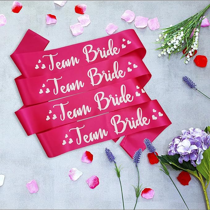 7 Pack Bachelorette Sashes Hot Pink, 1 White Bride to Be Sash and 6 Team Bride - Image 5