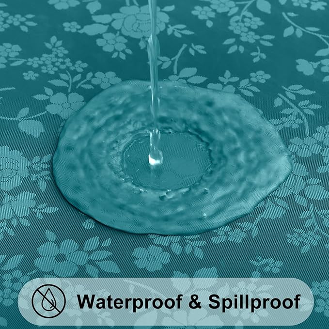 Smiry Rectangle Table Cloth, Waterproof Heavy Duty Vinyl Tablecloths, Wipeable - Image 2