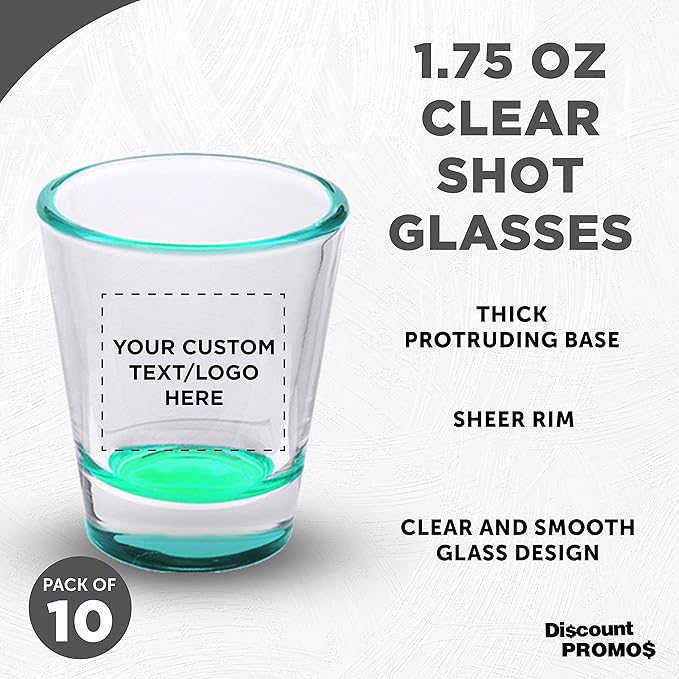 Custom Shot Glasses 1.75 oz. Set of 10, Personalized Bulk Pack - Image 3