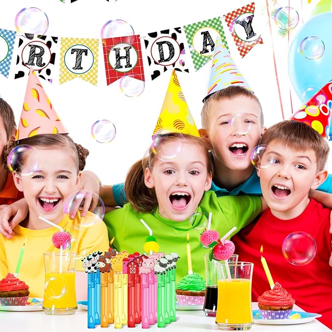 24 Farm Animal Party Favors Bubble Wands - Image 7