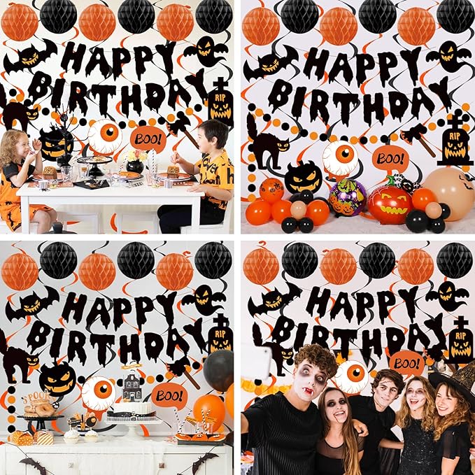 Halloween Birthday Decorations, Happy Birthday Banner - Image 8