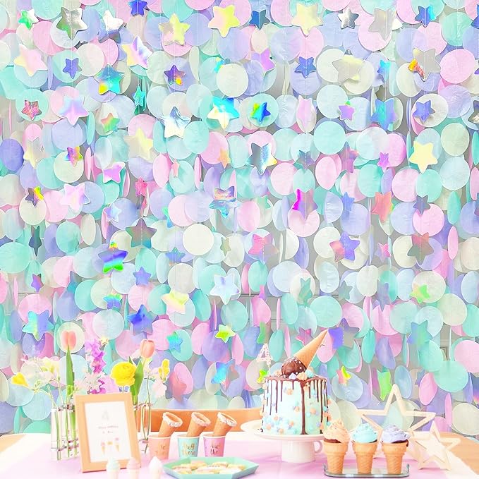 205Ft Pastel Party Decorations Circle Dot Backdrop Streamer Pastel Tissue Paper by pinkblume