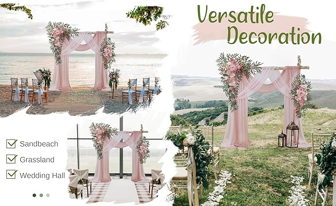 Wedding Arch Flowers with Drapes Kit - Image 6