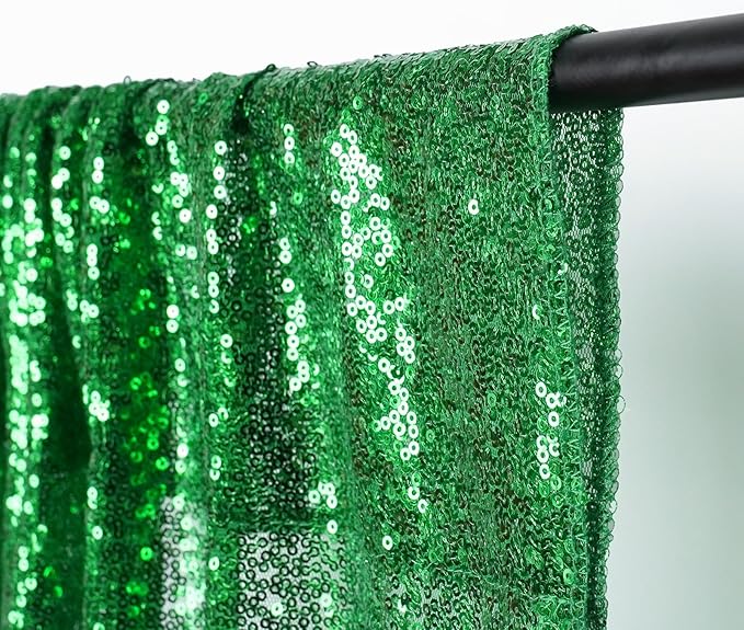 SquarePie Sequin Backdrop 8FT x 8FT Green Curtain Background - Image 6